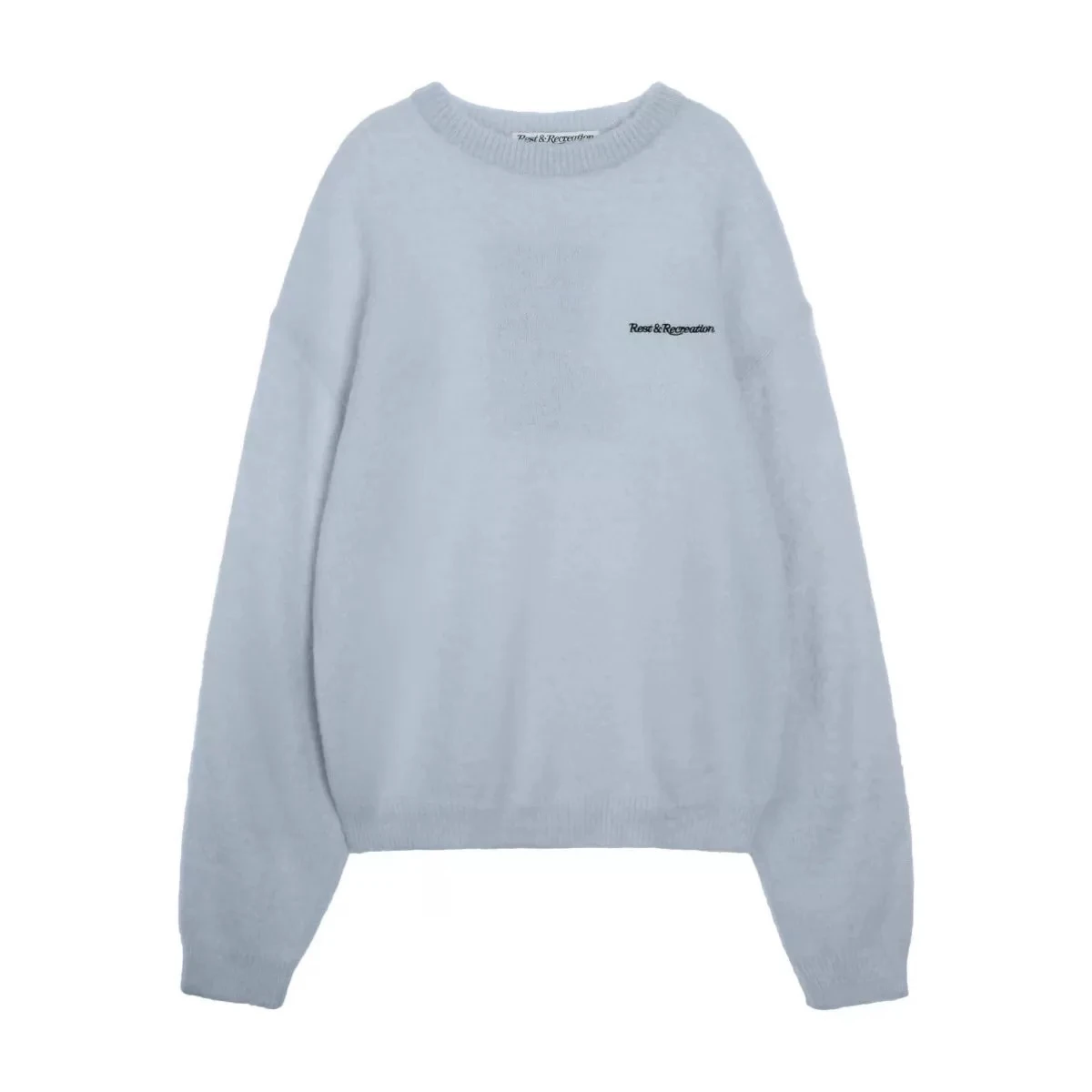 Street Sle-suéter de punto redondo Ne Long Sve para mujer, Top peludo con Bordado de letras, Top informal cómodo