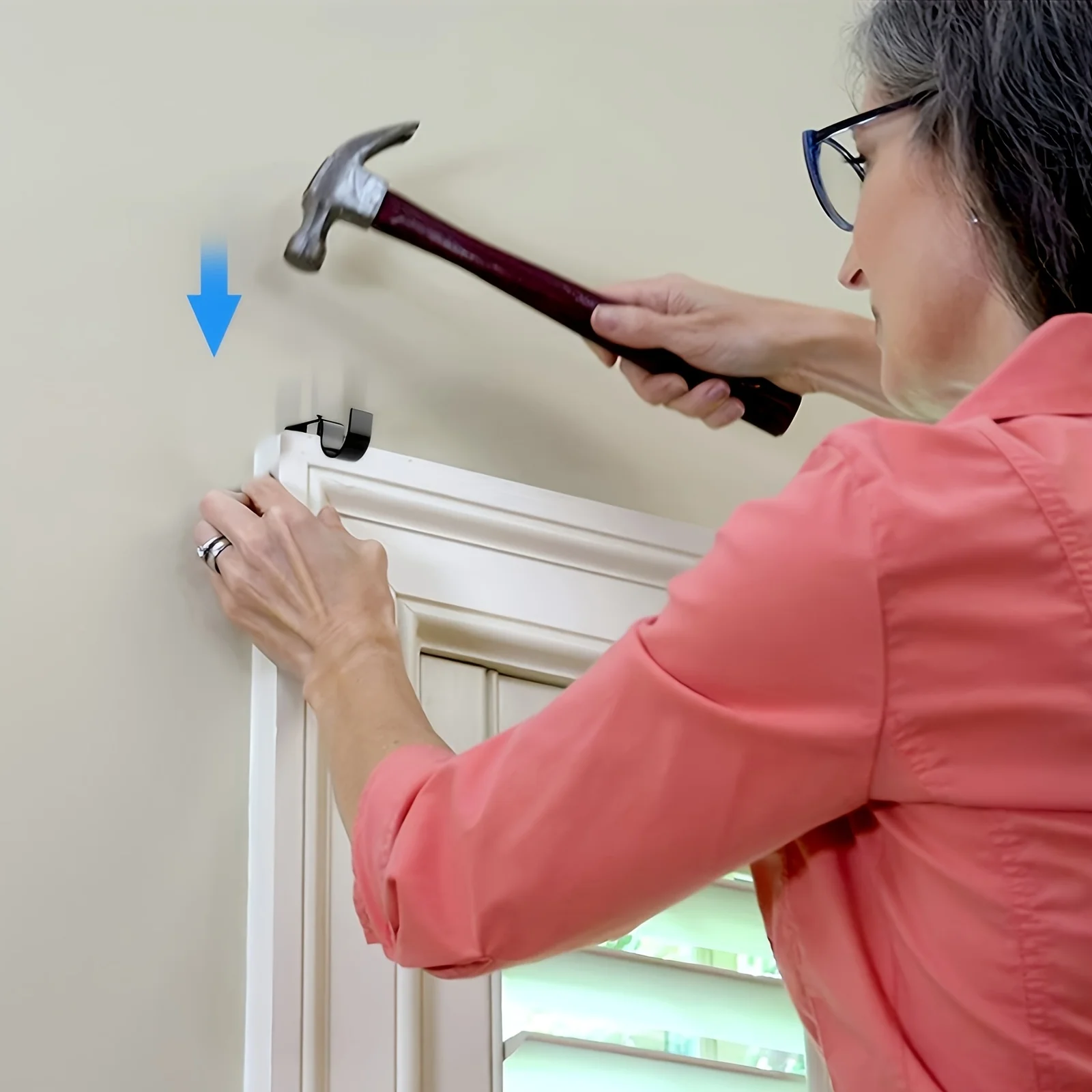 2 Pcs Heavy-Duty Curtain Rod Brackets - Single-Hook Drapery Rod Holders for Window Frame Mounting