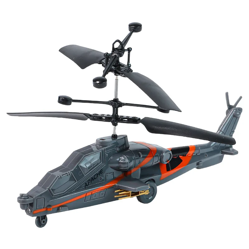 Induction RC Helicopter Rechargeable Flying Toy Durable Hover Aircraft with Lights Infrared Sensor Crash Resistant Night Market