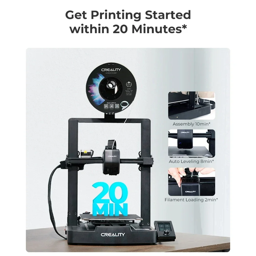 طابعة Creality Ender-3 V3 SE ثلاثية الأبعاد خالية من القلق للتسوية التلقائية Sprite Extruder Dual Z-axis PC Spring Steel 250mm/s طباعة سريعة