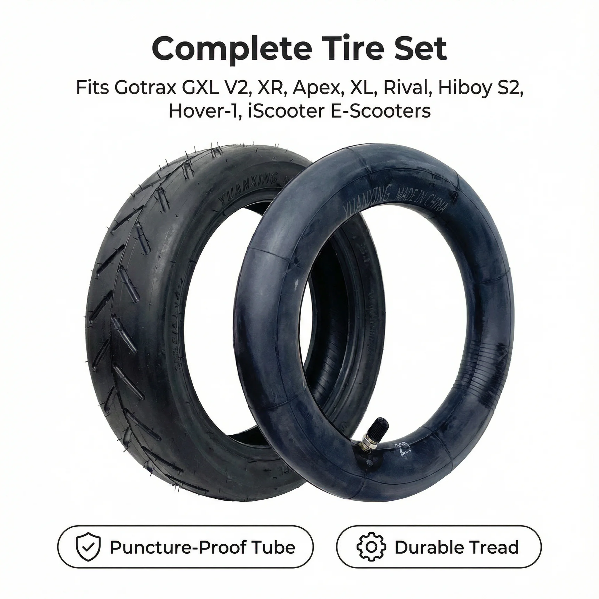 8.5 Inch 8 1/2x2 Tires Inner Tube for Gotrax GXL V2 XR Apex XL Rival Hiboy S2 M365 Pro Pro2 Hover 1 IScooter Electric Scooter