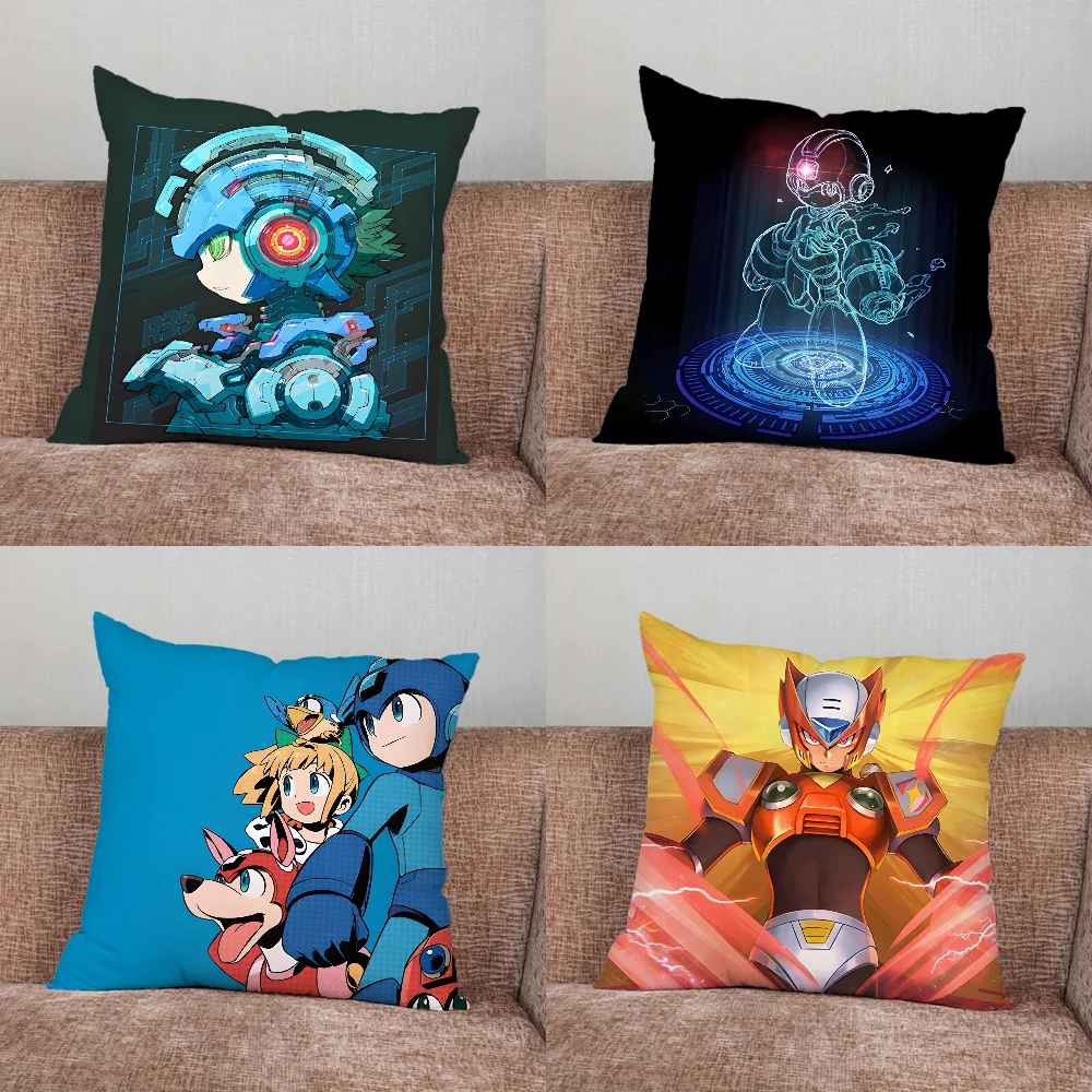 

Game M-Megaman R-Rockman Pillow Case For Home Bedroom Car Office Decoration Living Room Sofa Cushion Cover Suitable