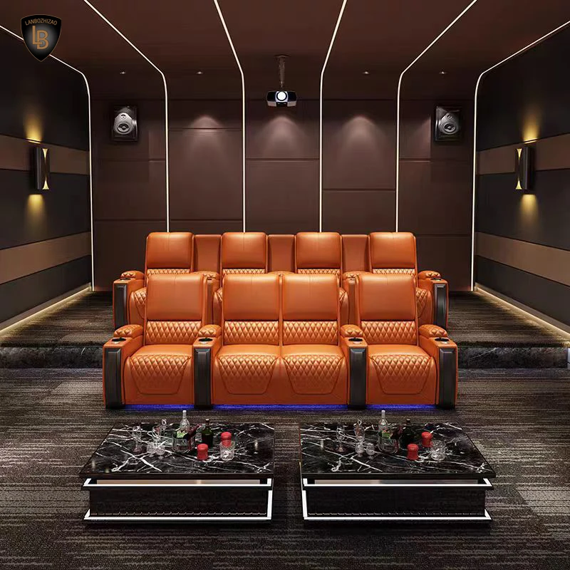 Modern Single Seat Recliner Sofa Chair Black Genuine Leather for Home Cinema Hotels Hospitals Living Room Furniture
