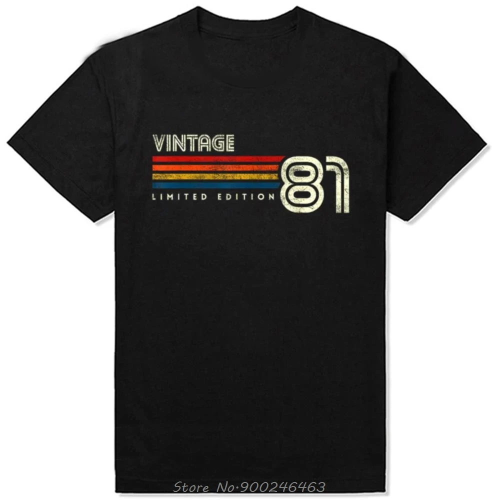 Funny Vintage Retro 1981 Limited Edition Classic T-shirt Summer Graphic Cotton Streetwear Tees Birthday Gifts T Shirt Men Tshirt