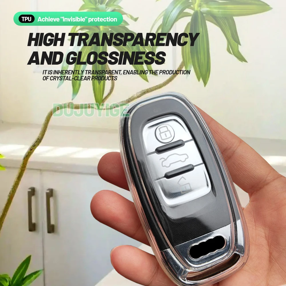 Clear TPU Car Key Case For Audi A4 S4 RS4 B8 8K A1 8X A3 S3 RS3 8V R8 4S Key Fob Cover Protector Shell Auto Accessories view 4