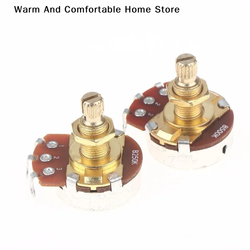 【SE】1Pcs A500K A250K B250K B500K Guitar Potentiometer Pot Low Torque And Low Noise Smooth Feel Brass Shaft