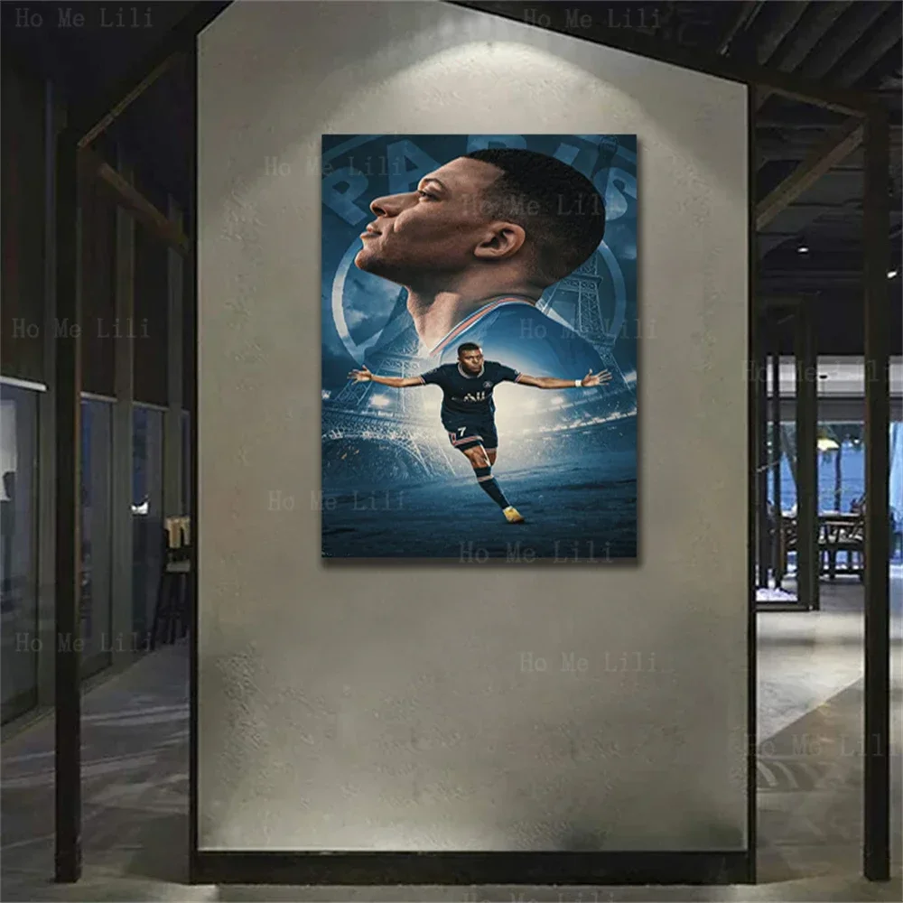 Mbappé-Póster de estrella de atleta, lienzo de jugador de Francia, arte de pared, pintura