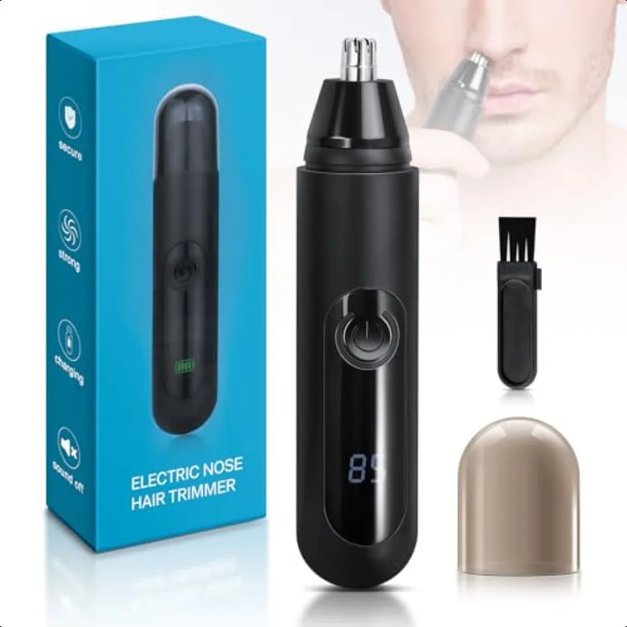 

Nose Ear Hair Trimmer for Men USB Rechargeable with LED Display Eyebrow Facial Hair Clipper Painl Grooming Wet Dry Use