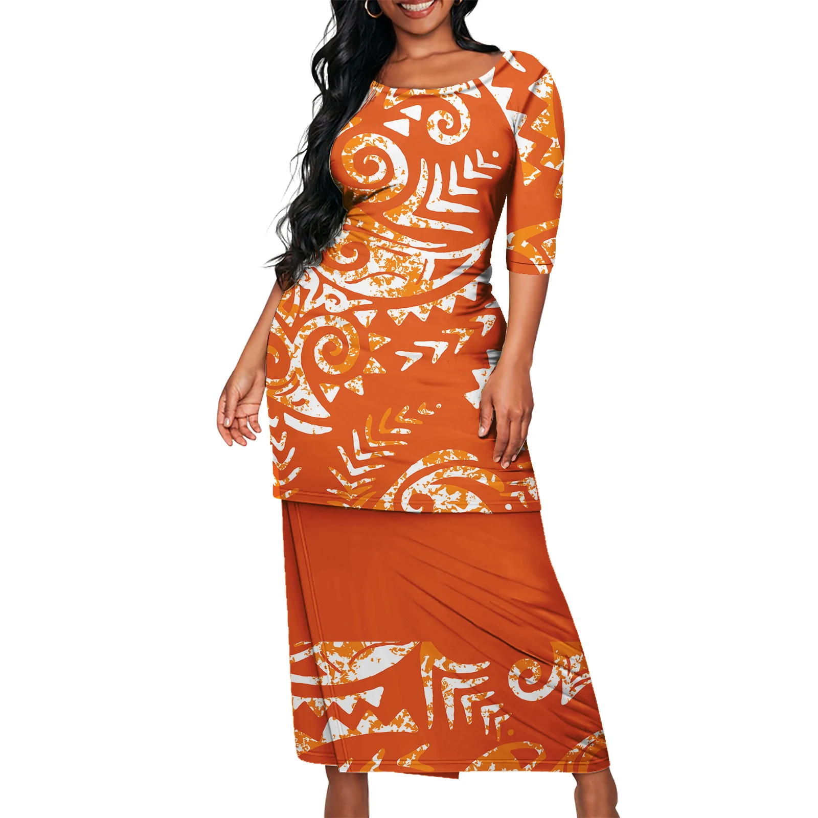 

Ladies Plus Size Women's Sets Samoa Puletasi Polynesian Tribal Tonga Church Dress Asia & Pacific Islands Dress