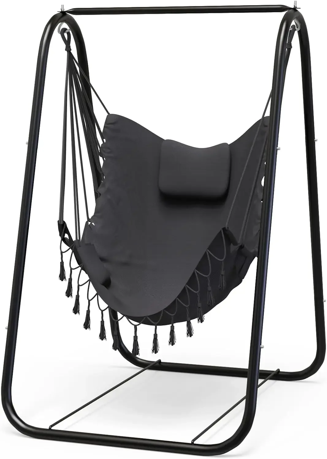 Hammock Chair with Stand, Heavy Duty A-Frame | Beam Design, Square Support Base, Rustproof Swing Stand with Chiar for Indoor