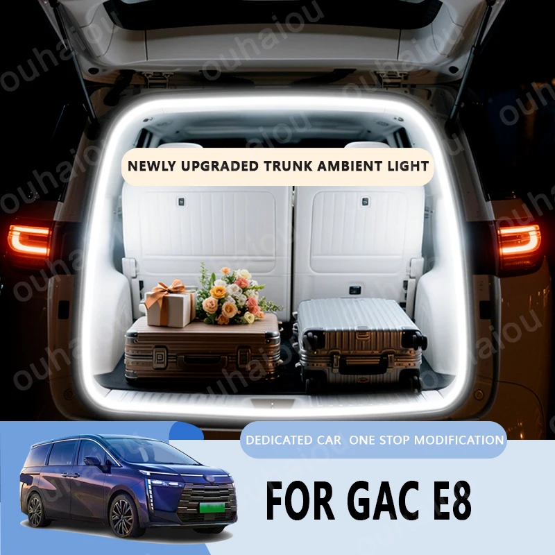 

For GAC E8 trunk light modification light Atmosphere lights White warm white Rear Trunk LED Light Bar