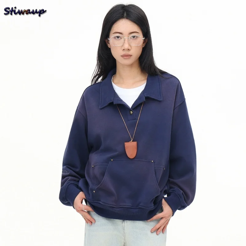 

Women's Zip Hoodie Blue Front Pocket Autumn 2025 New in Hoodies & Sweatshirts for Women Casual Simple Outdoor Designer Clothing