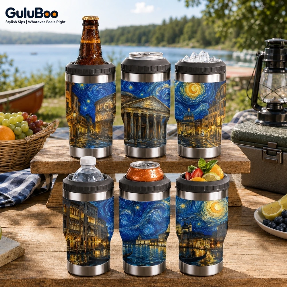 The Starry Night Vacuum Flasks 4-in-1 Versatile Cooler: One Cup, Total Freedom from Brews to Beer