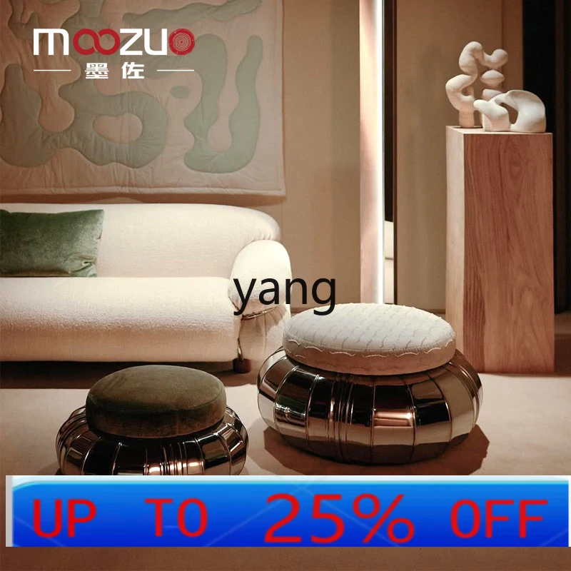 

Металлический круглый табурет из нержавеющей стали LHH для дома, гостиной, для переобувания, низкий табурет