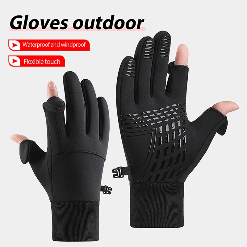 1 paar Winter Warme Touchscreen Handschuhe Outdoor Winddicht Wasserdicht Kalt-proof Handschuhe Männer Fahren Radfahren Angeln Ski Handschuhe