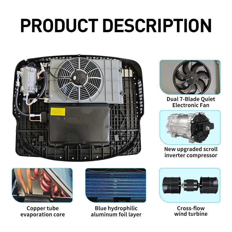 2025 Hot Sale 24V AC Truck Rooftop Air Conditioner 12V Car Camper Accessories High Efficiency Truck Air Conditioning System