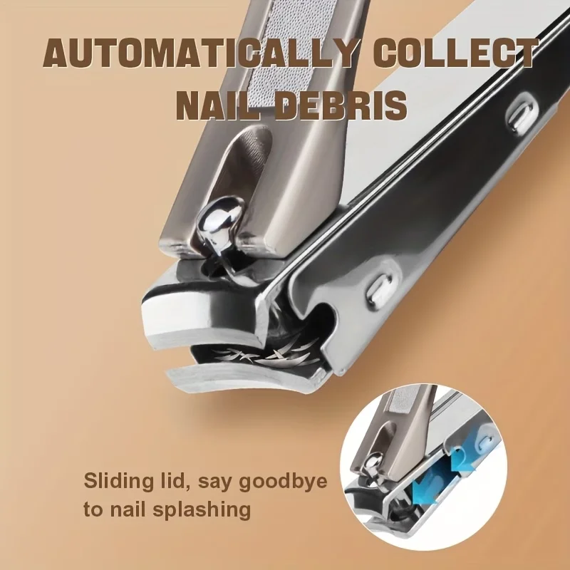Premium Anti-Spritz Nagelknipser aus Edelstahl mit Nagelsammler Hochpräzise Scharfe Klinge – Detail 2