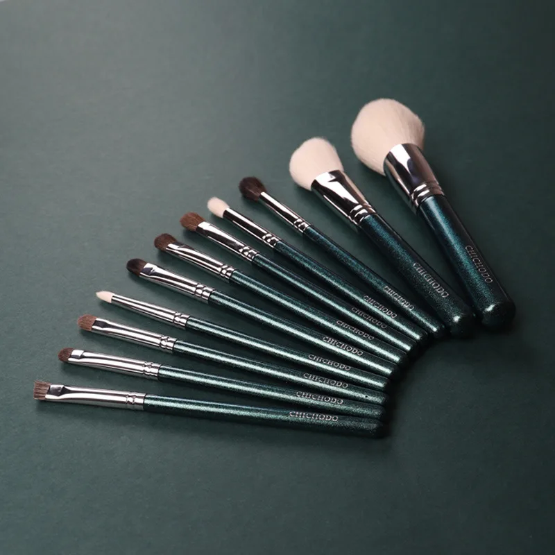 Full Face Makeup Brush Set, Animal & Synthetic Fiber Foundation Applicators with Carry Cover Tool