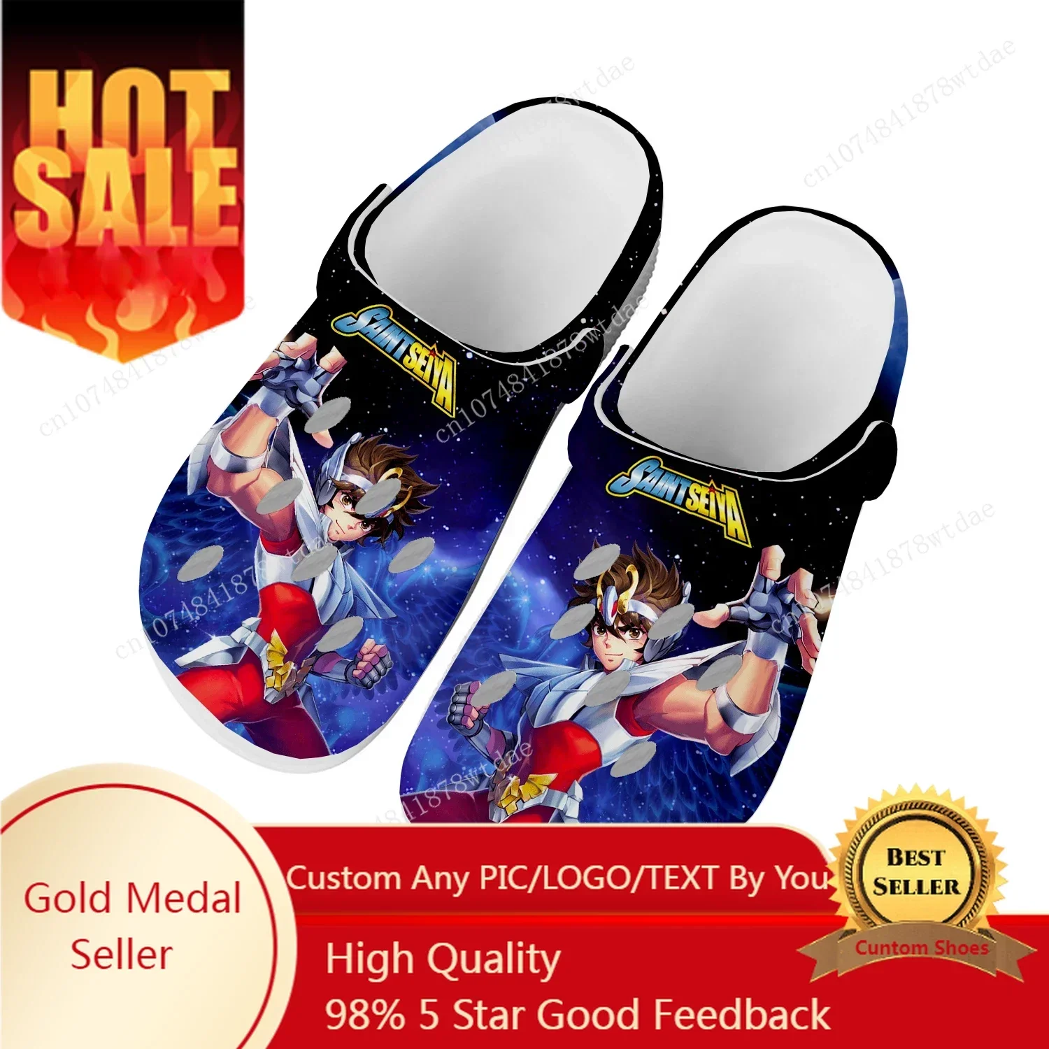 

Saint Seiya Home Clogs Mens Womens Teenager Customize Water Shoes Japanese Anime Cartoon Garden Beach Hole Slippers Sandals