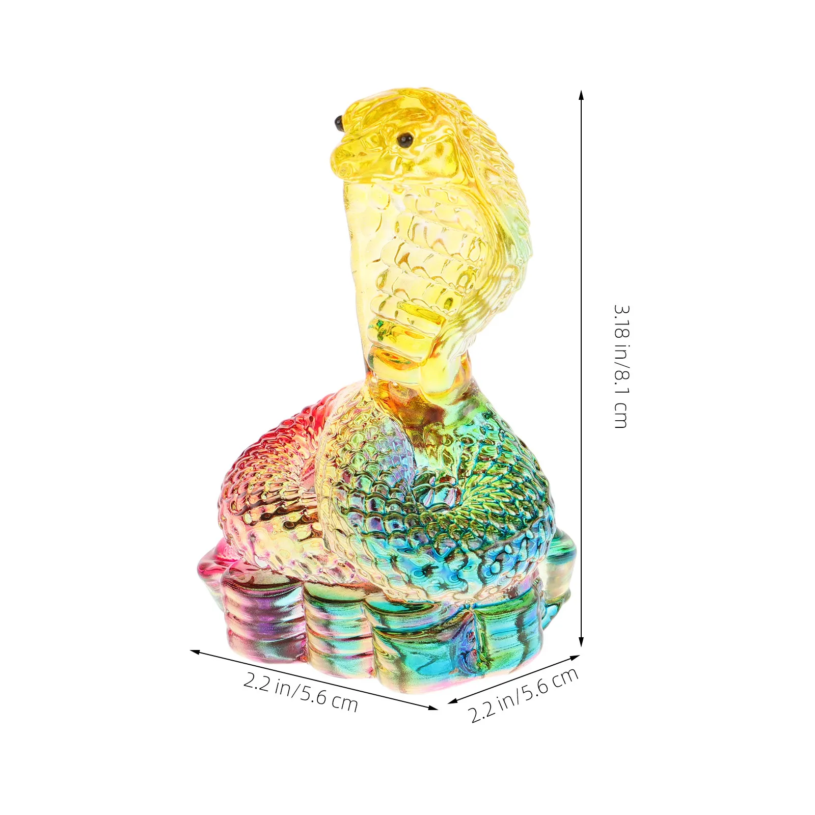 Crystal Snake Sculpture White Crystal Decoration Flat Bottom Desktop Art Snake Statue Home Ornament Gift Memorial Statue