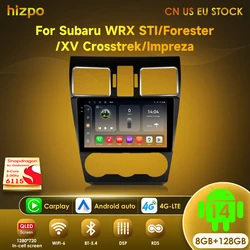 Hizpo Android 14 Radio For Subaru Forester WRX and STI XV Crosstrek Impreza 2015 2016 - 2018 Stereo Car GPS Player 2din Carplay