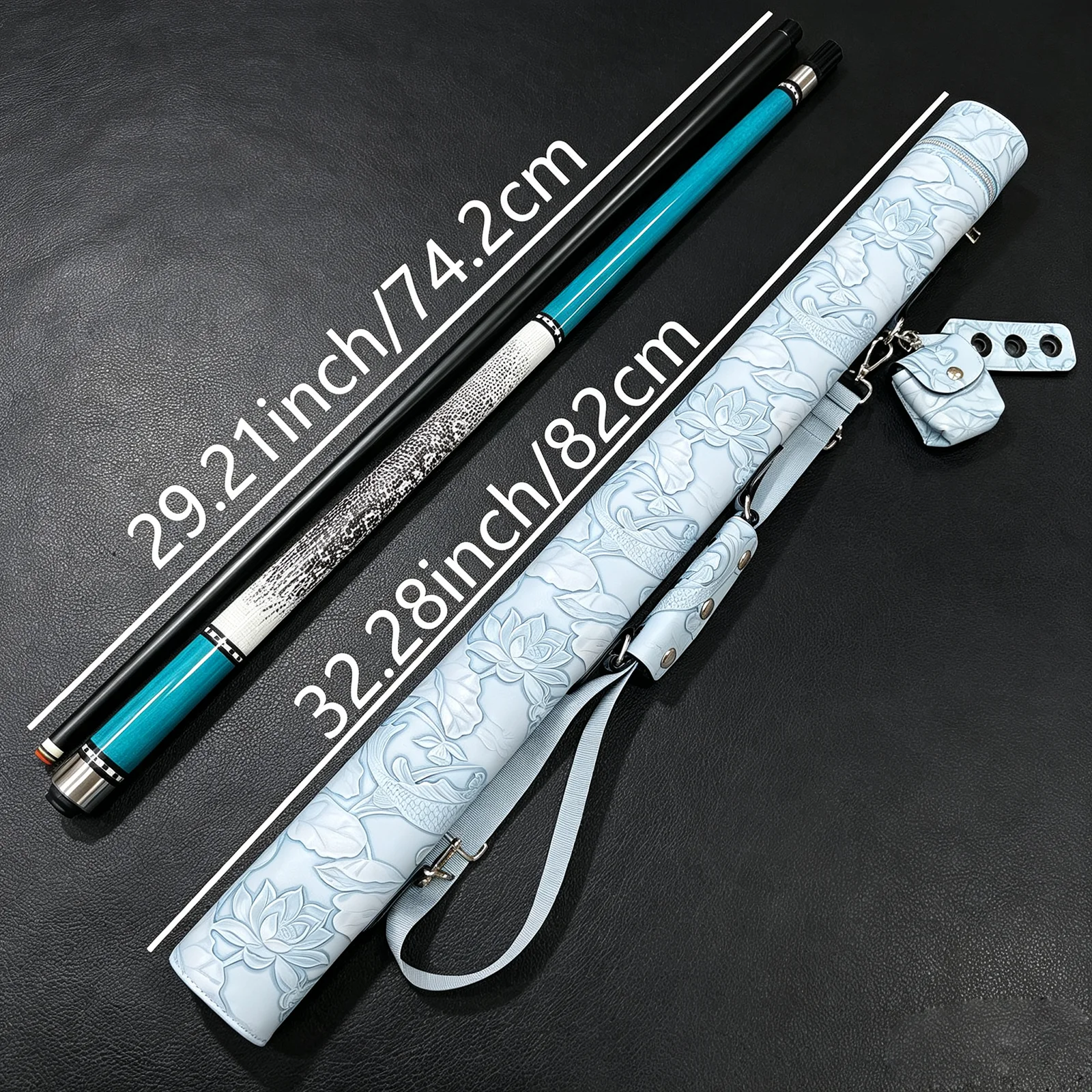 Stylish premium pool cue set with 12.5mm tip and stainless steel 8-thread slow joint, an ideal holiday gift.