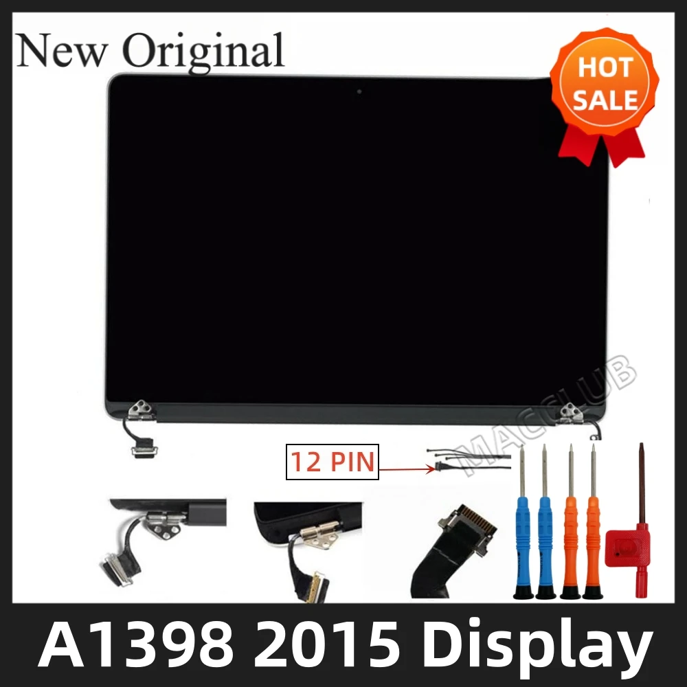 12PIN 661-02532 A1398 mid 2015 LCD DISPLAY FOR MacBook Pro RETINA A1398 EMC 2909 2910 LCD Display Assembly