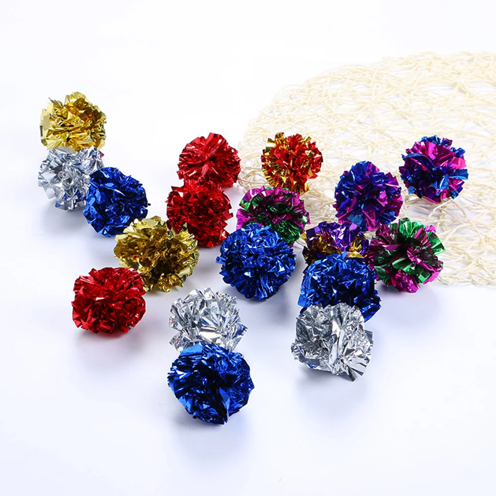 

24Pcs Squeaky Crinkle Balls Lightweight Cat Training Balls for Pets Spring Entertainment Cat Cats for Pets