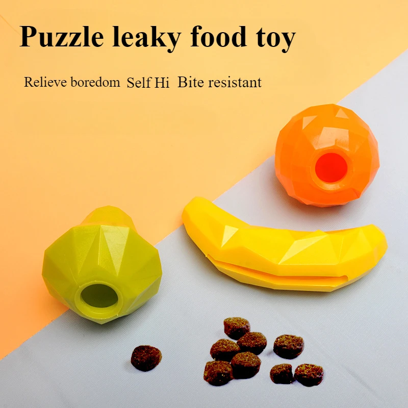 

Pet Leakage Toy Puzzle Sound Orange Banana Fruit Series Molars Leakage Food Dog Bite Resistant Rubber Toy