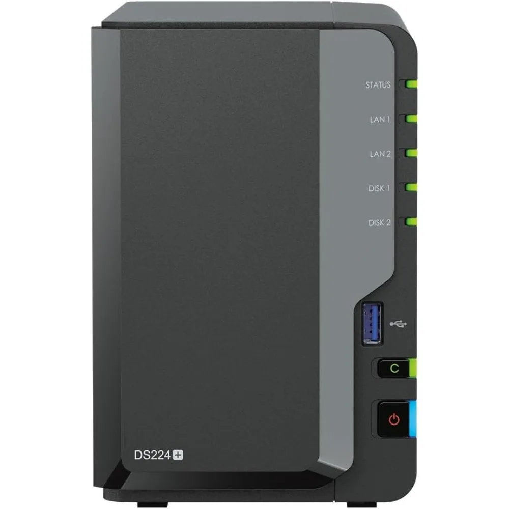 

DS224+ 2-Bay Diskstation NAS (Intel Celeron J4125 4-Core 2.0 GHz 2GB DDR4 RAM 2xRJ-45 1GbE LAN-Port) 8TB Bundle