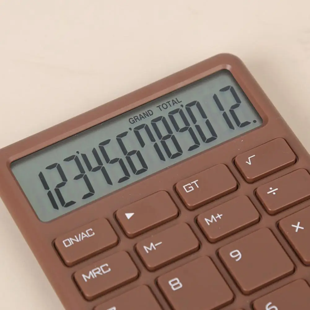 Electronic Calculator LCD Screen Mute Operation 12 Digits Solar Battery Basic Office Calculator School