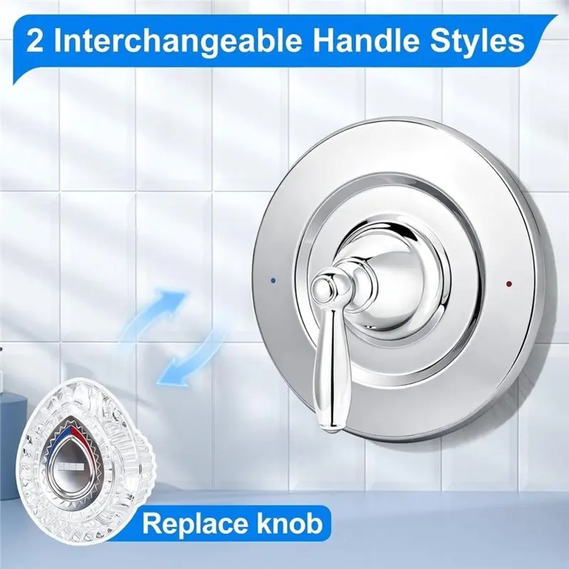 WCS-Shower Trim Kit For Moen T470 Chateau Tub/Shower Valve Chrome, Include 96797 Push Pull Shower Knobs And Shower Handle