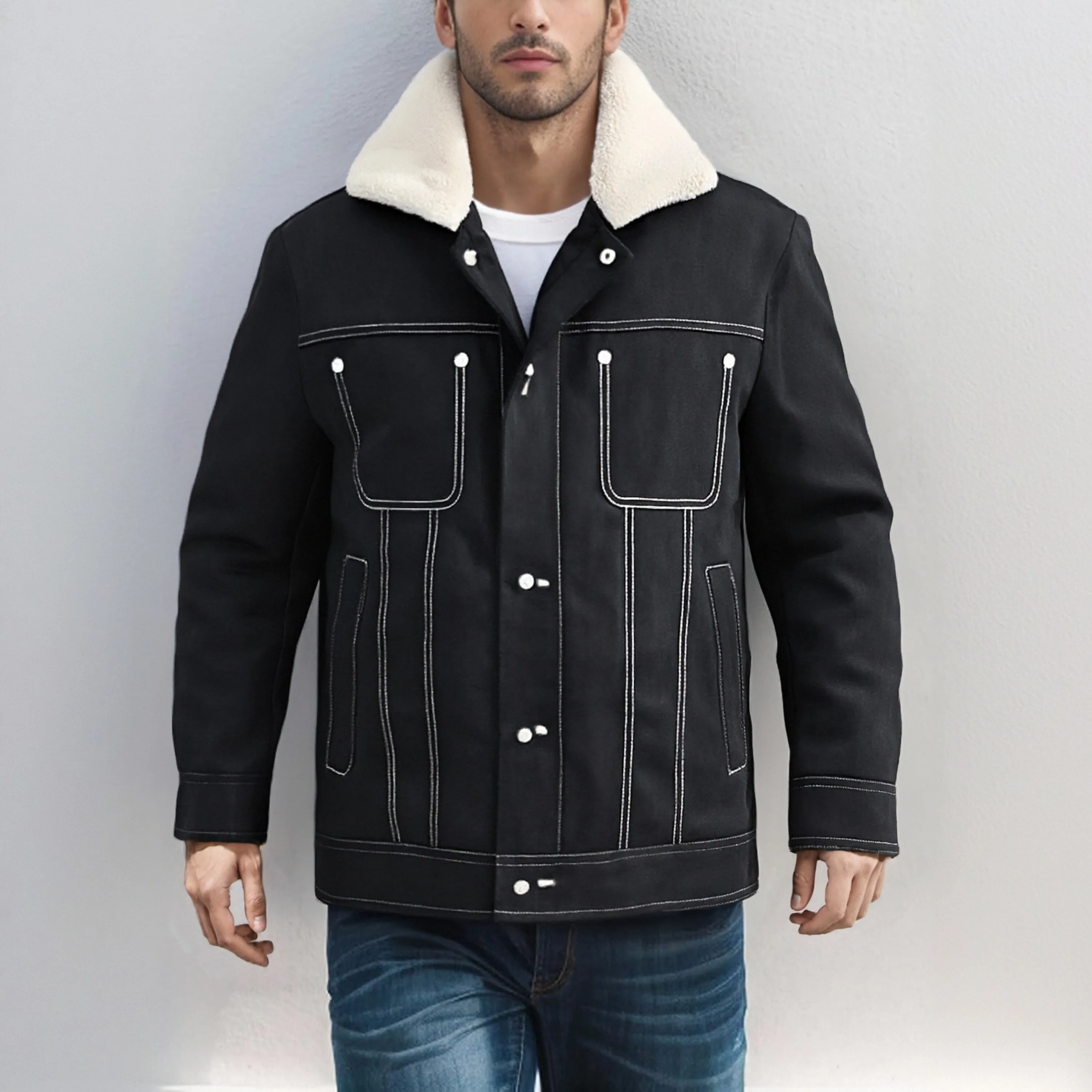 

Winter Mens Suede Padded Jackets Fashion Men Mountain Skiing Fleece Warm Windbreaker Coats Men Hiking Thermal Parka Clothing