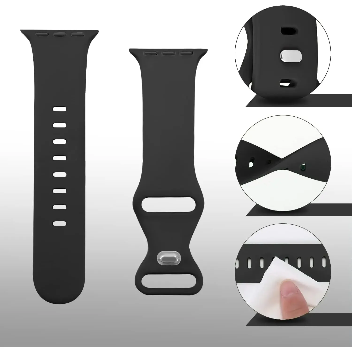 Silikonowy pasek sportowy kompatybilny z paskiem Apple Watch 38 mm 40 41 42 44 45 46 49 mm Bransoletka iWatch serii 10 9 8 7 6 5 SE Ultra 2