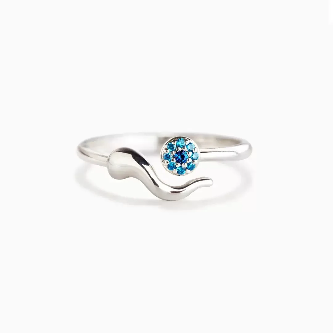 

Withered S925 Pure Silver Devil's Eye Woman Simple And Fashionable Elegant Party Jewelry Rings Women's Ring