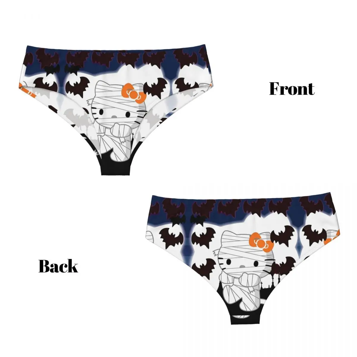 Симпатичные трусы с повязками Hello Kitty на заказ, нижнее белье, женские дышащие эластичные трусики с комиксами