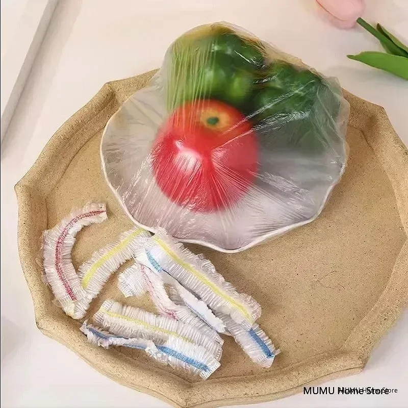 Bunte Einweg-Lebensmittelabdeckung, Staub, Lebensmittelqualität, frische Deckel, elastische Kunststofffolie, Duschhaube, Obst-Lebensmittelabdeckung, Frischhaltebeutel – Detail 8