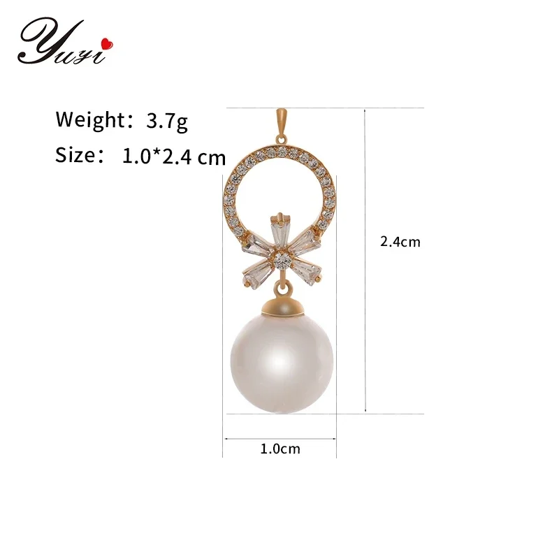 Yuyi Copper Micro Diamond Pearl Pendant with High-end Feel for Women Necklaces Mesh Red Niche Design Collarbone Color Retention image 5