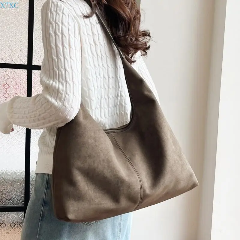 

X7XC Fashionable Slouchy Bag Large Shoulder Handbag for Women Spacious Office Purse