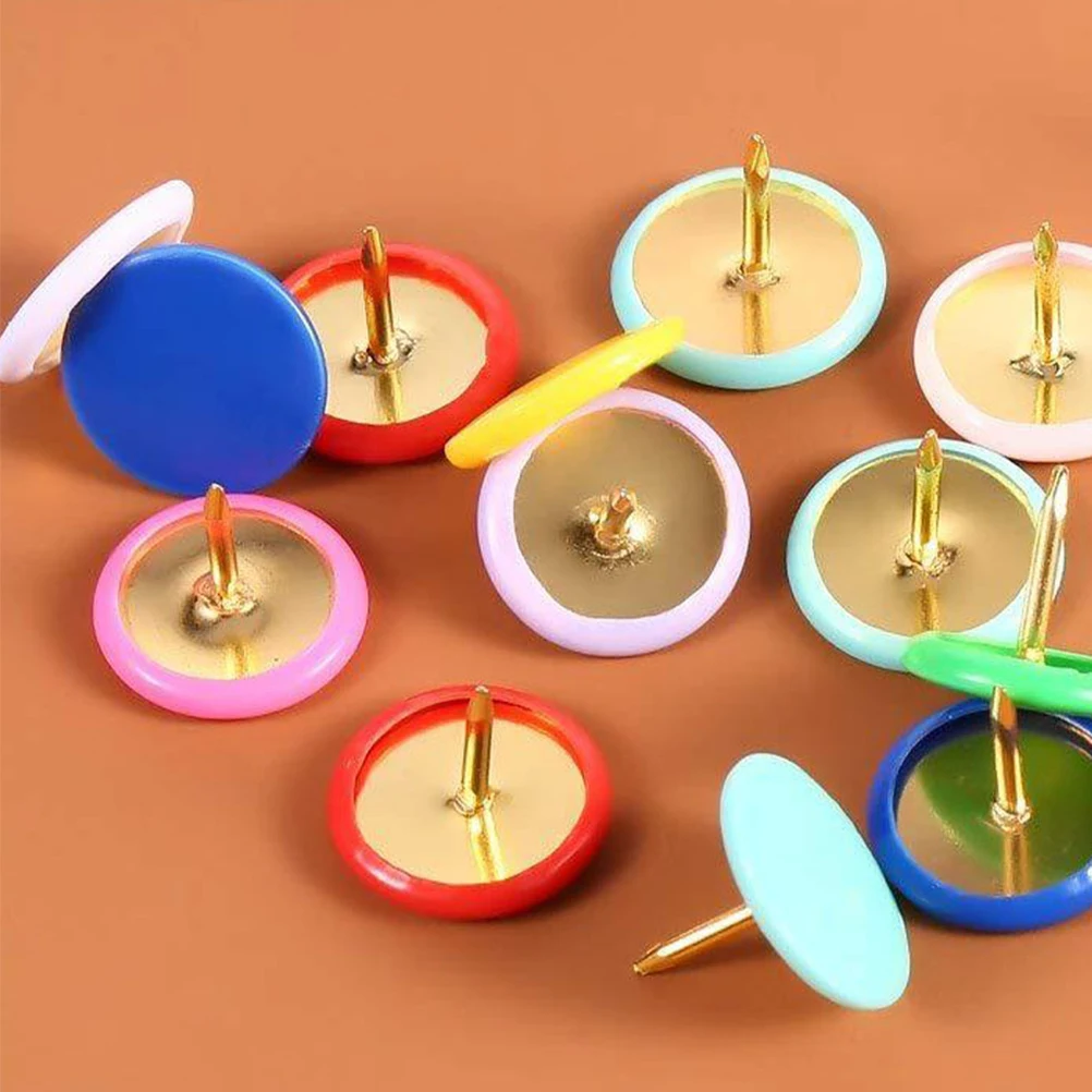 

300 Pcs Round Flat Thumbtacks Plastic Coated Cork Board Pushpins Decorative Mini Tacks for Bulletin Office Home School Art