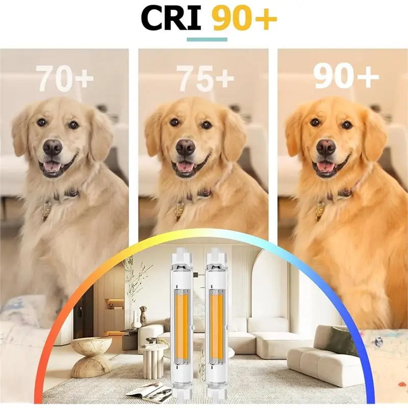 【OFF-SHELF】مصابيح بديلة R7S LED قابلة للتعتيم 2 عبوة 118 مم، 30 وات R7S LED لـ J118 مم، أبيض دافئ 3000 ك 3000LM