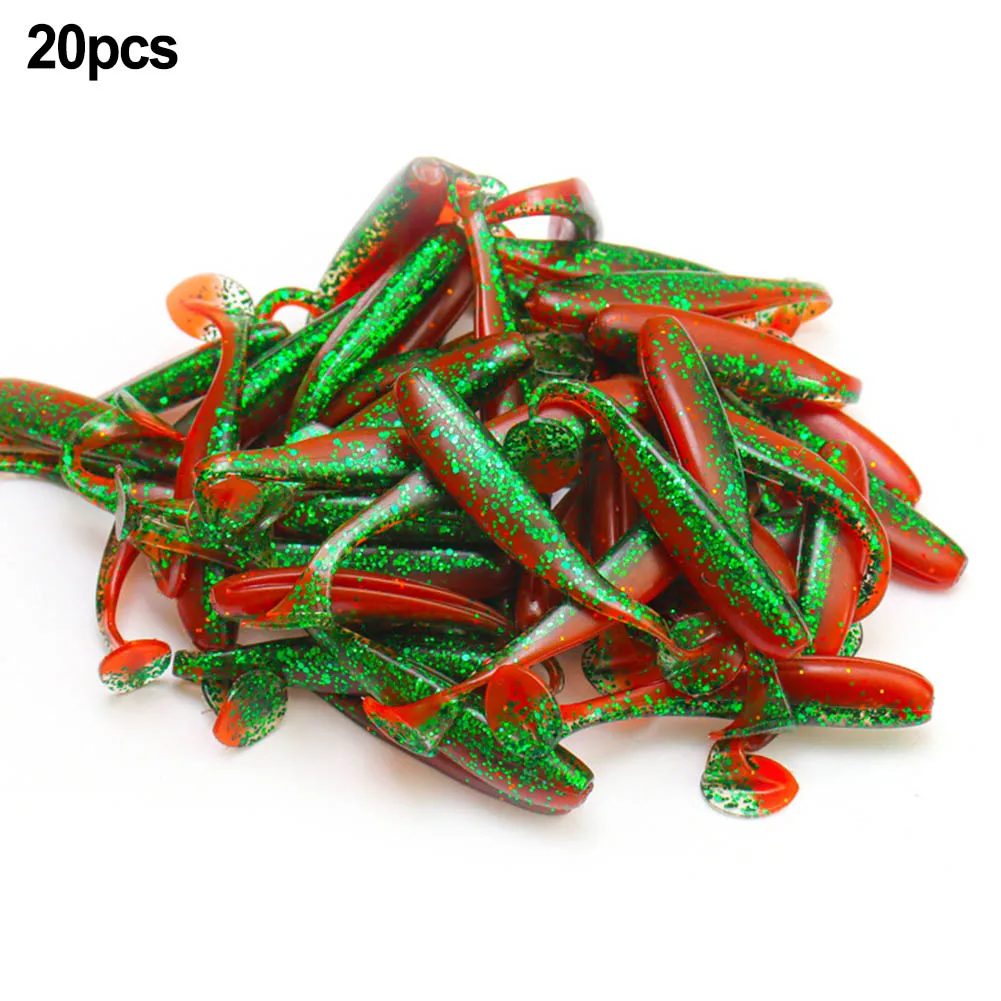 

High Quality Soft Baits Soft Lure 20pc Bass Lure Fishing Equipment Fly Fishing Green Lobster Coloured Silicone