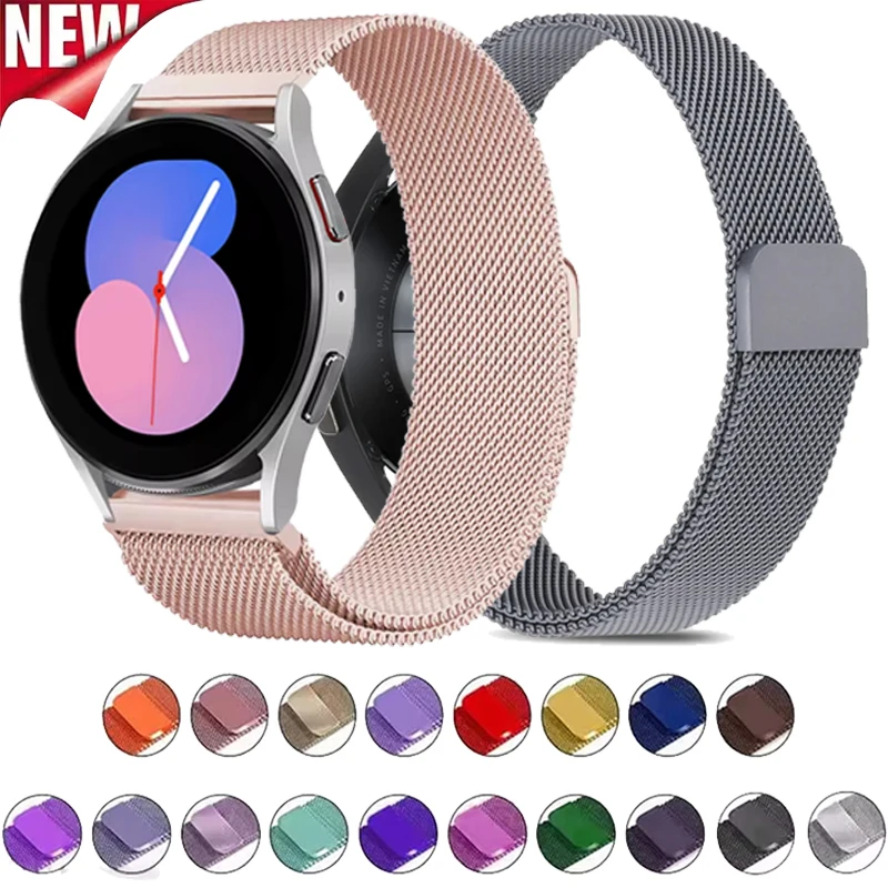 20mm 22mm Metal Milanese Band for Samsung Watch 6/5/4 40mm 44mm Amazfit Helio Sports Wristband Garmin Forerunner 170 570 47/42mm