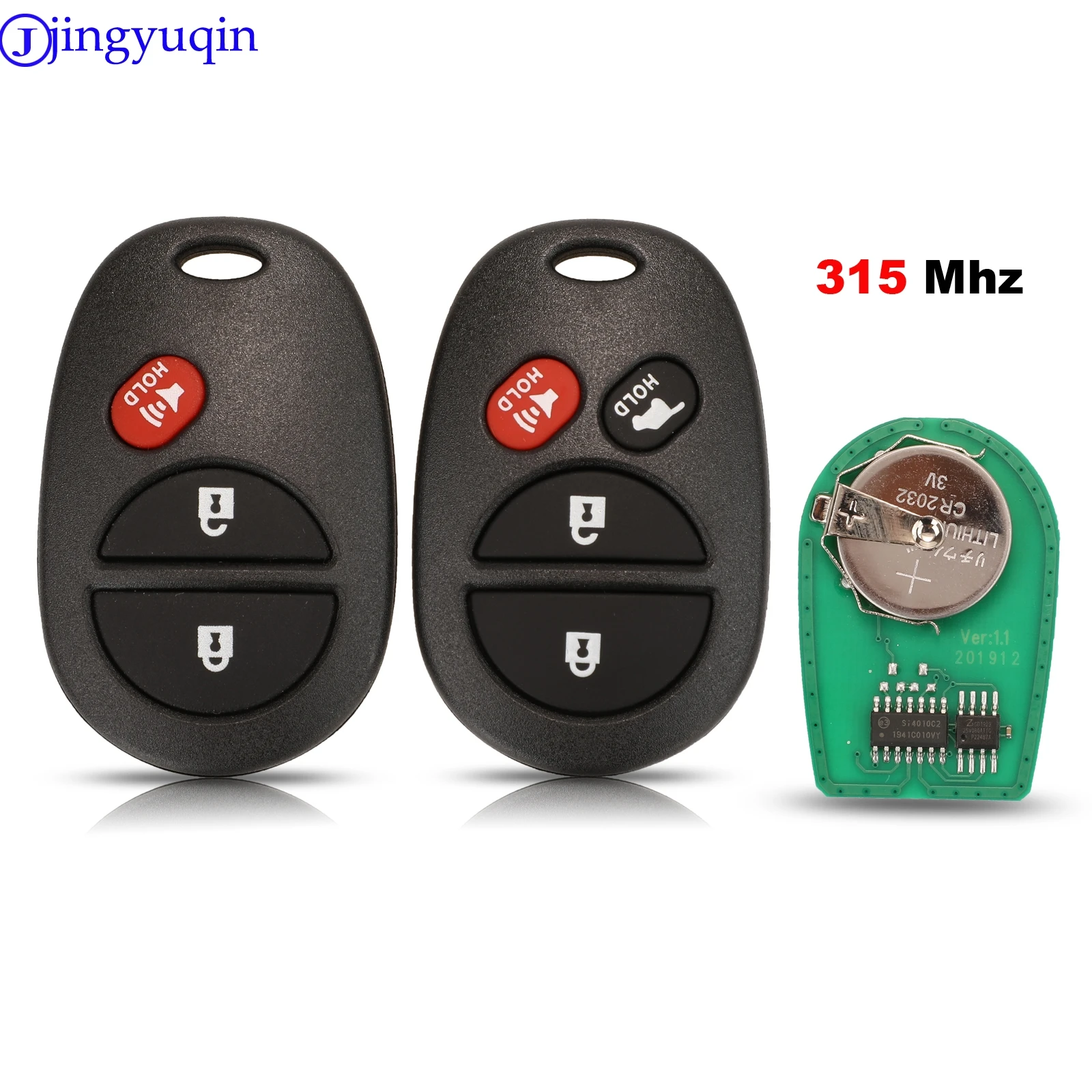 

jingyuqin 315 Mhz Remote Car Key For Toyota Tacoma HIGHLANDER SEQUOIA Sienna Tundra 3/4 Buttons
