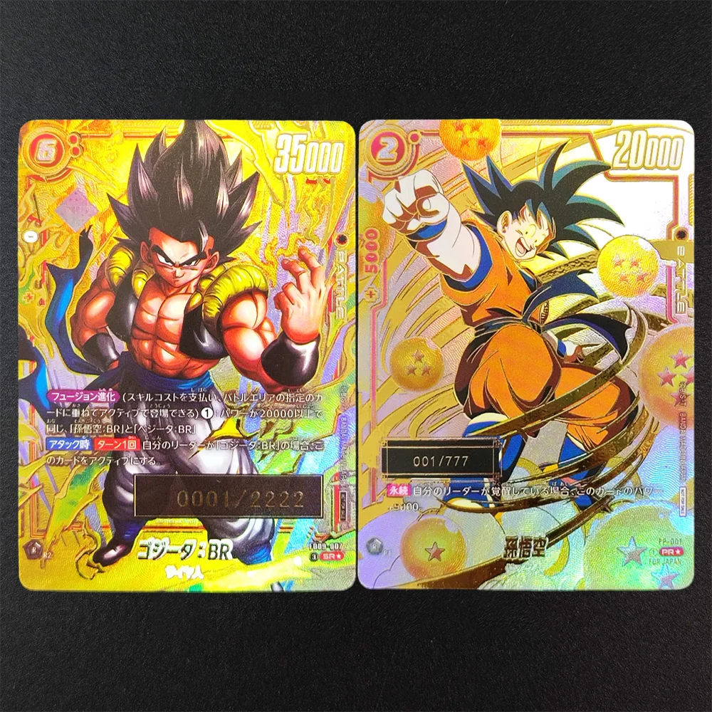 

Коллекционная карточная игра DIY Japanese Dragon Ball Super Fusion World Son Goku FP-001 Gogeta BR FB09-007 Gold, игрушка, подарок для детей