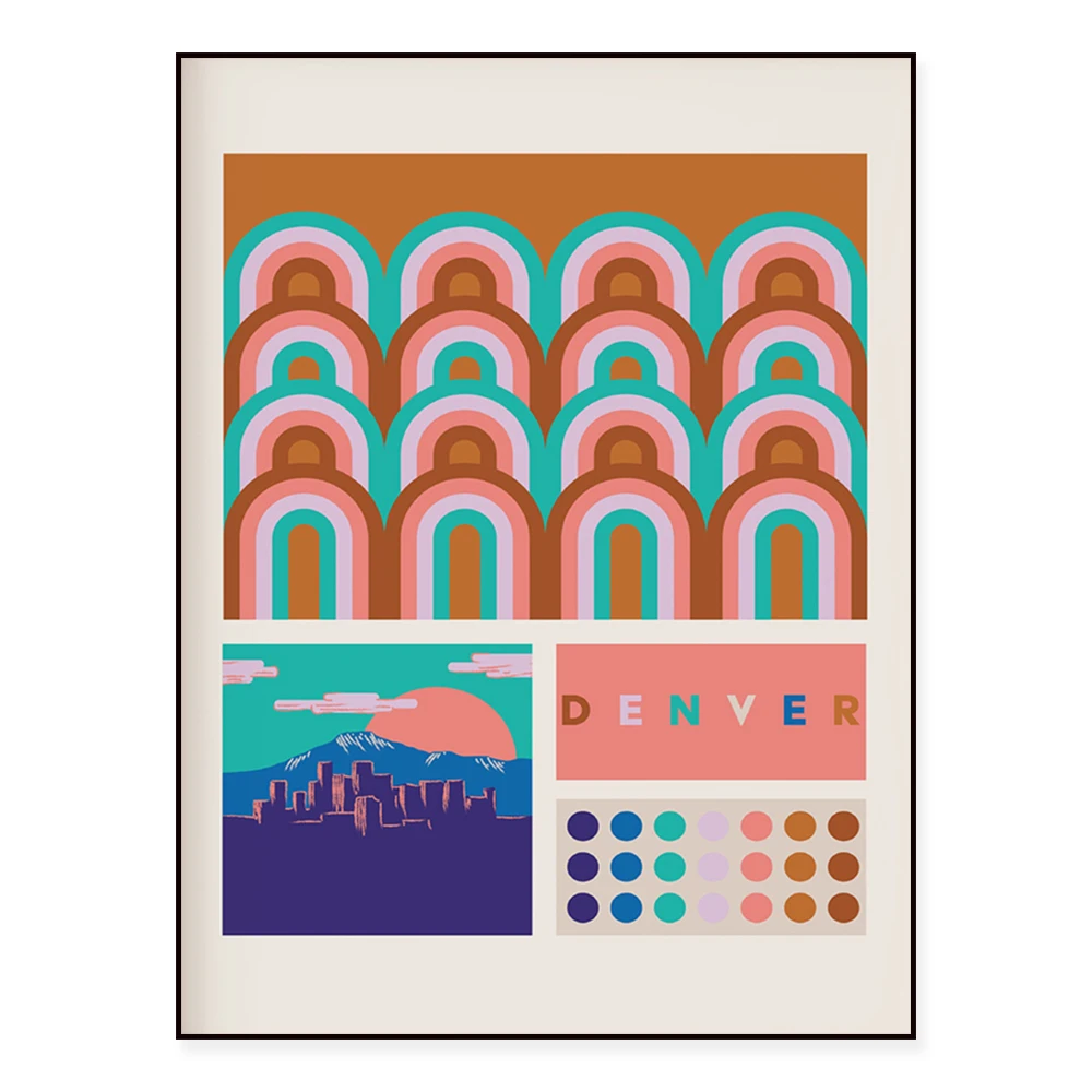 

Denver printable wall art, urban art posters, retro abstract Denver posters, new home decoration home unique poster gifts