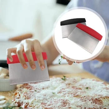 Silikon saplı paslanmaz çelik hamur kazıyıcı kıyıcı ekmek Pizza pasta ve mutfak kullanımı için çok yönlü hamur kesici