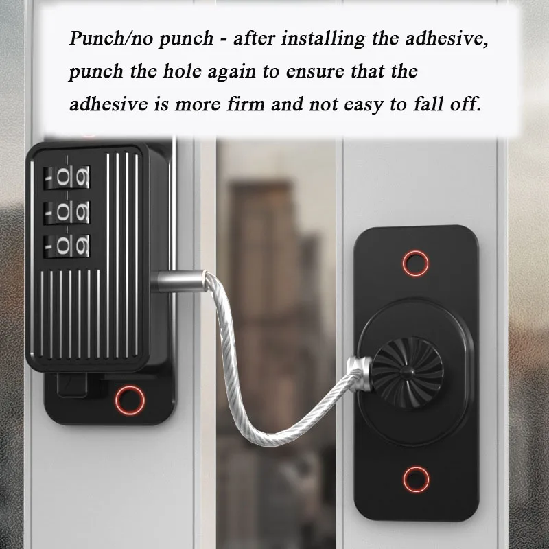 Multi-function Safety Lock Seamless Transparent Adhesive Durable Password Lock Security Cabinet Lock Sliding Closet Door Lock
