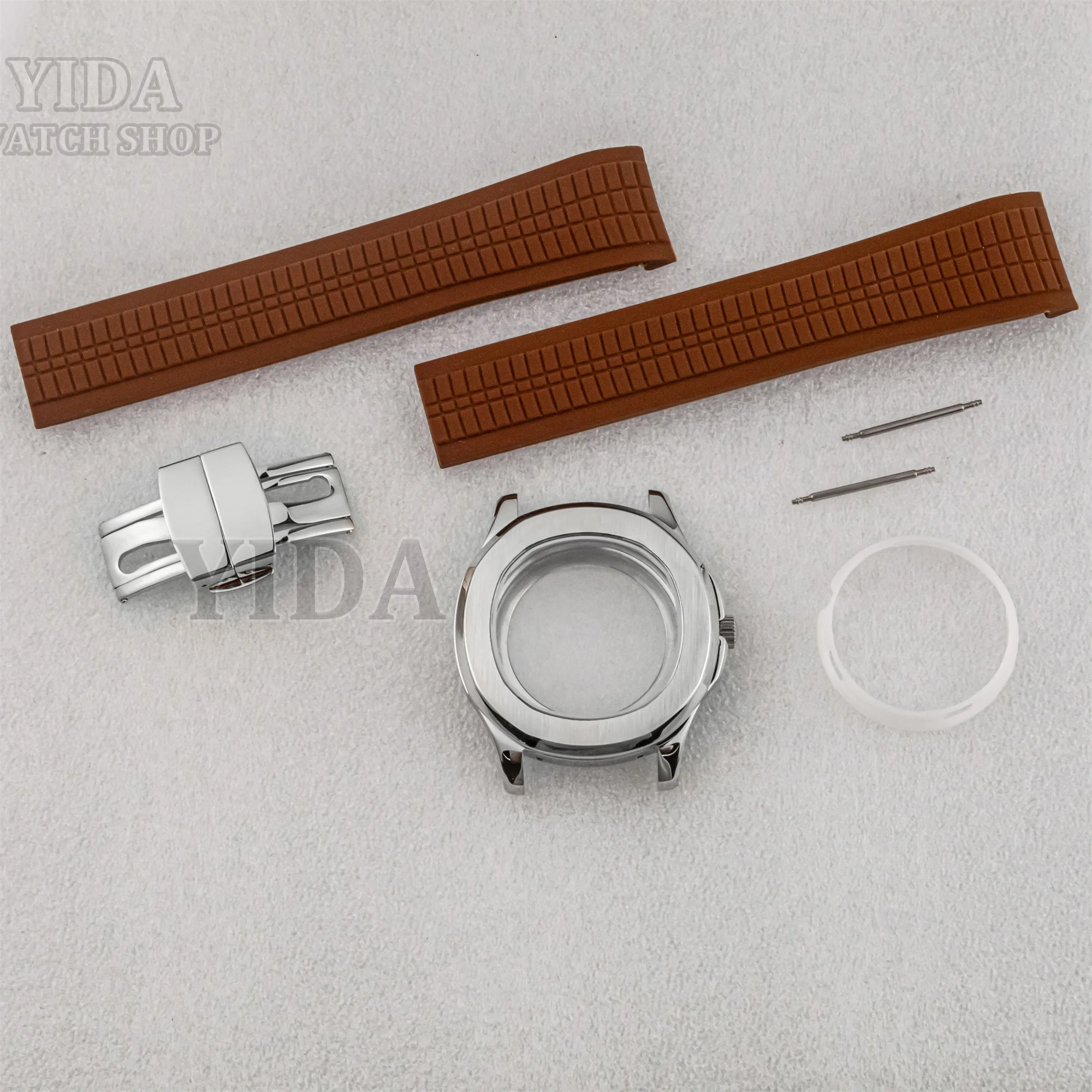 

42MM Modified NH35 Case Rubber Band Stainless Steel Watch Accessories for AQUANAUT Nautilus NH35 NH36 Automatic Movement Parts