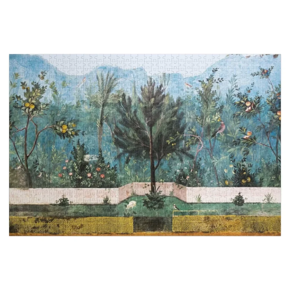 

ANTIQUE ROMAN WALL PAINTING Flower Garden Flying Birds Pine,Quince and Apple Trees Jigsaw Puzzle Personalized For Kids Puzzle